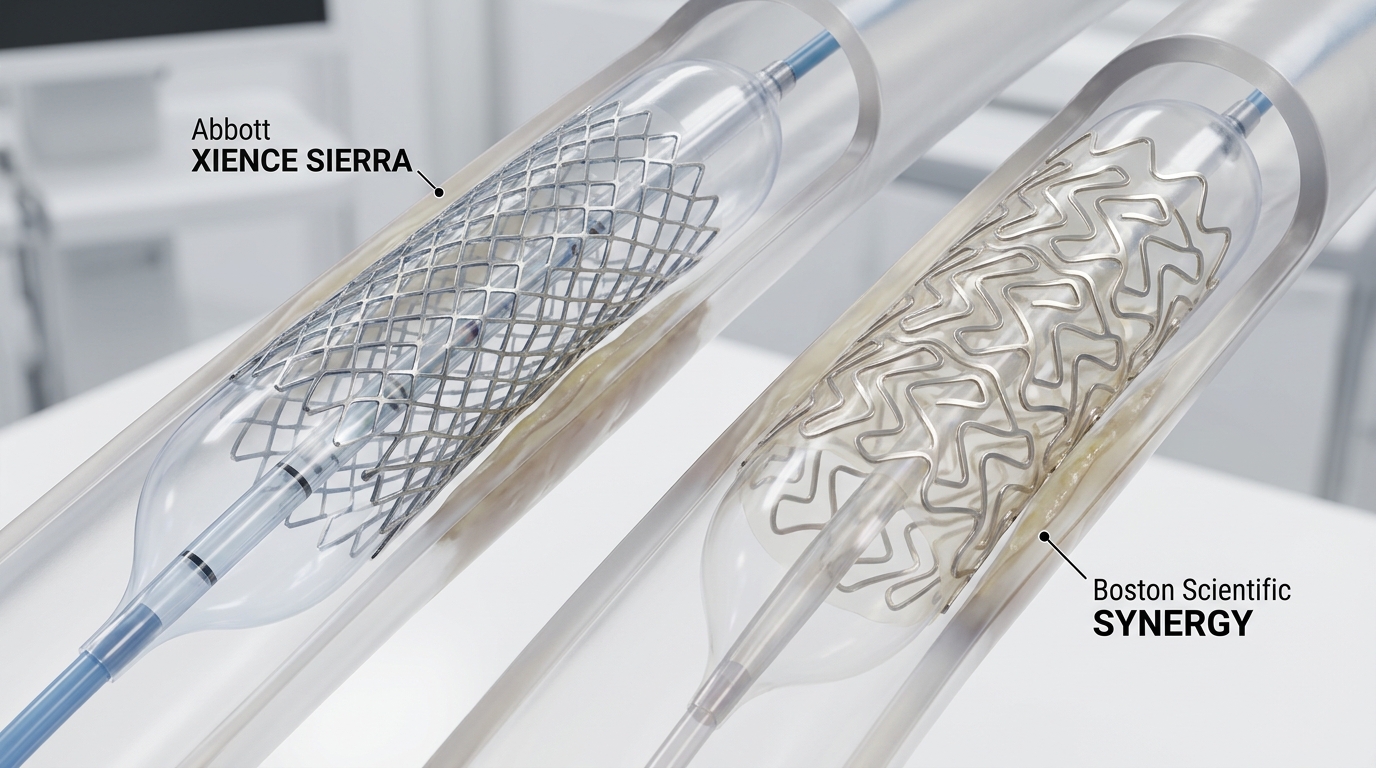 Abbott Xience Sierra and Boston Scientific Synergy 3D Macro Render